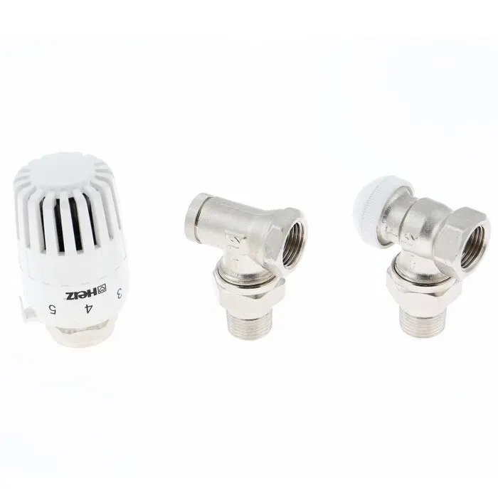 Kit robinet calorifer termostatat + robinet calorifer retur + cap termostat Herz, alama, 1/2''