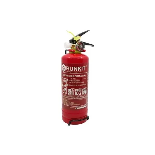 Kit siguranta auto complet trusa cutie rosie DIN 13164-2022 vesta 2 triunghiuri geanta stingator Runkit — imaginea 3
