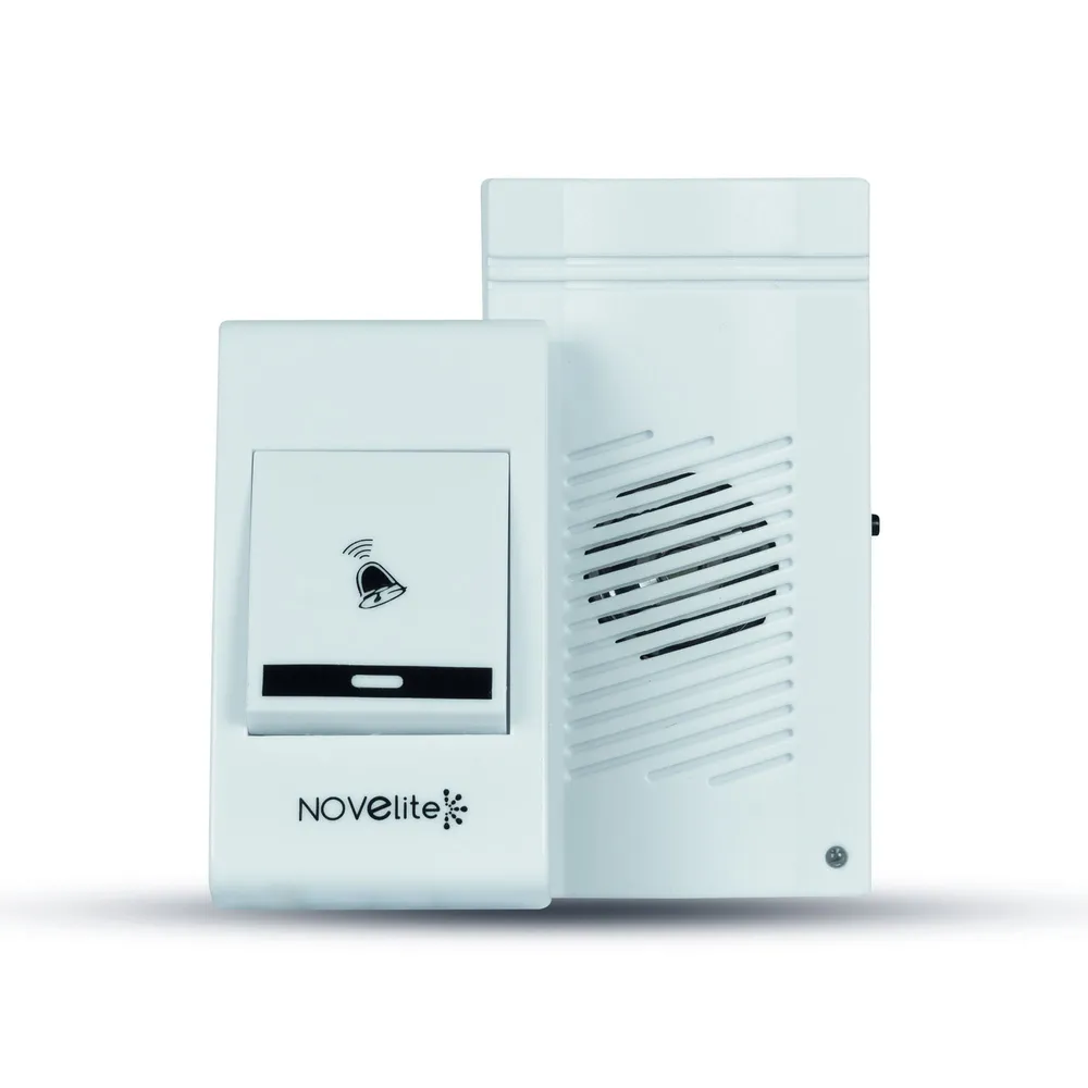 Kit sonerie fara fir Novelite, 80 dB, alimentare cu baterii, alb