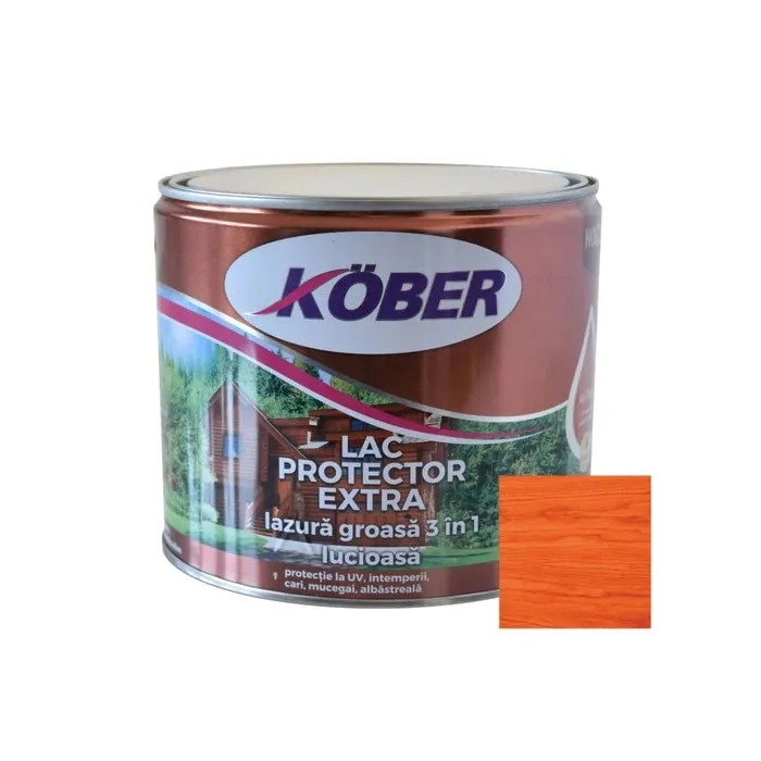 Lac / lazura groasa pentru lemn, Kober Extra 3 in 1, cires, interior / exterior, 2.5 L