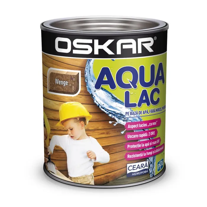Lac pentru lemn Oskar Aqua Lac, wenge, pe baza de apa, interior / exterior, 2.5 L