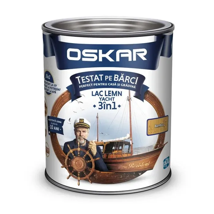 Lac pentru lemn Oskar Yacht 3 in 1, bambus, interior / exterior, 2.5 L