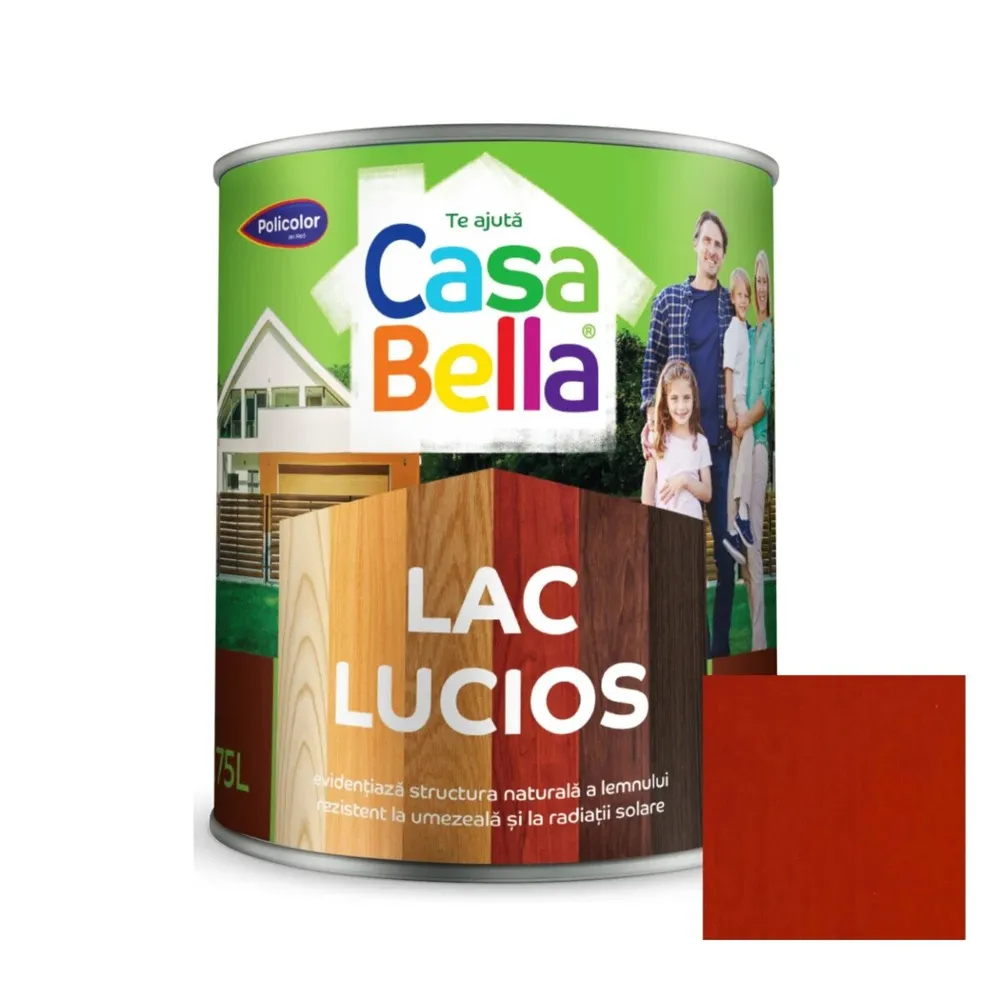 Lac pentru lemn Policolor Casabella, cires, interior / exterior, 0.75 L