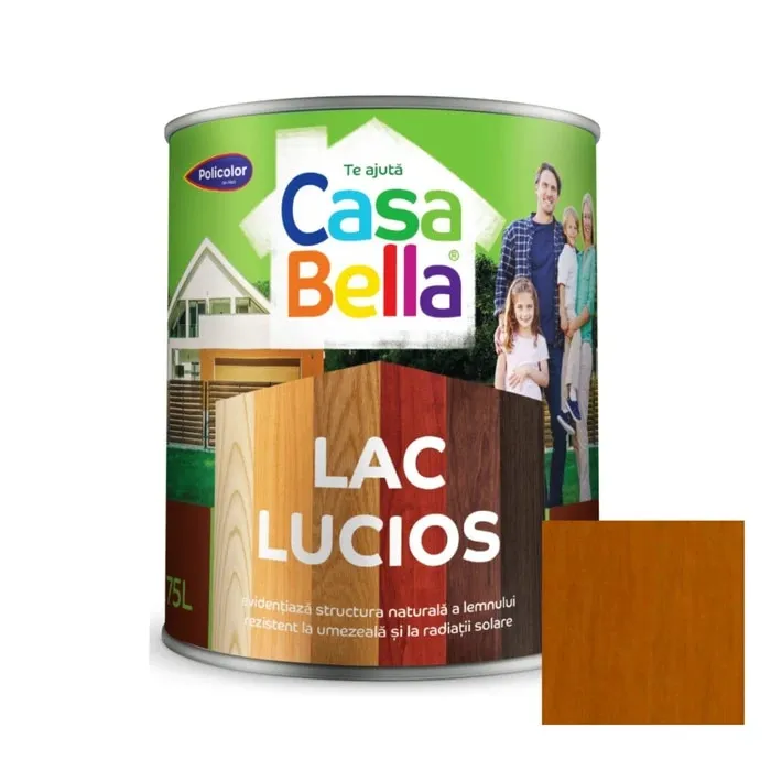 Lac pentru lemn Policolor Casabella, stejar, interior / exterior, 0.75 L