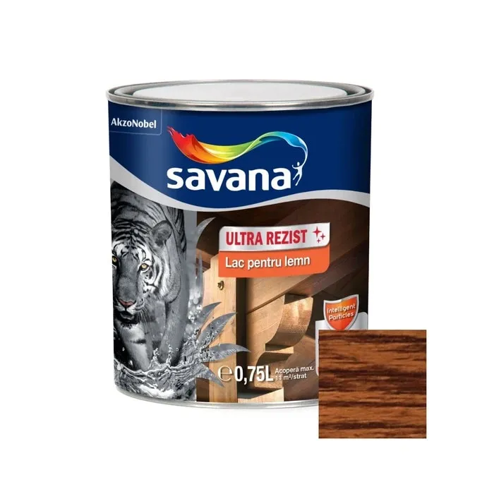 Lac pentru lemn Savana Ultra Rezist, tec, interior / exterior, 0.75 L