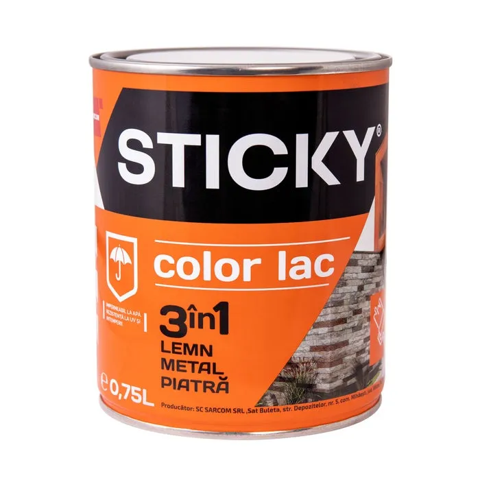 Lac pentru lemn Sticky, nuc, interior / exterior, 0.75 L