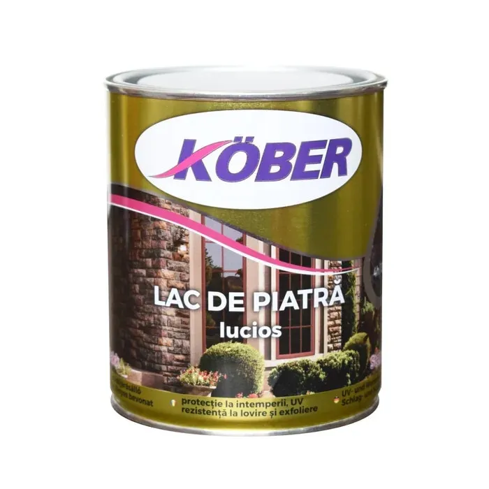 Lac pentru piatra Kober Ideal, interior / exterior, gri, 0.75 L