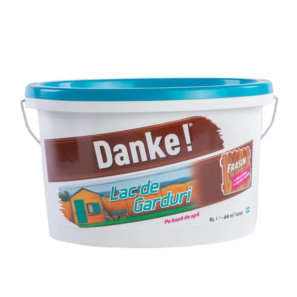 Lac protector lemn Danke, pentru garduri, acrilic, mat, frasin, 8 L