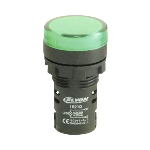 Lampa de semnalizare Elvon, LED, verde, 220VAC/DC
