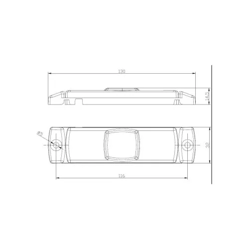 Lampa gabarit auto LED alba cu suport urechi 100x32 mm 12V/36V Fristom — imaginea 4