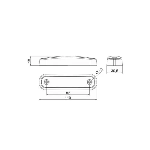 Lampa gabarit auto LED galbena 110x30.5 mm 12-36V Fristom — imaginea 2