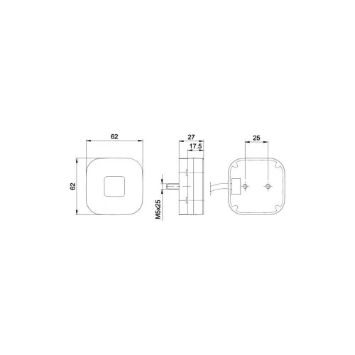 Lampa gabarit auto LED rosie 62x62 mm 12-36V Fristom — imaginea 2