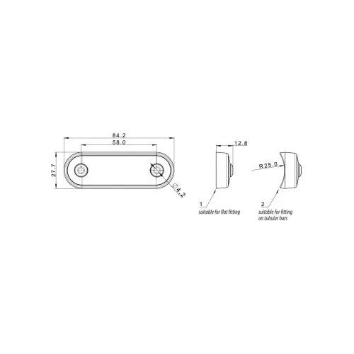Lampa gabarit auto LED slim alba 84x27 mm 12-36V cu garnituri bullbar Fristom — imaginea 2