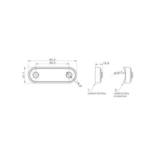 Lampa gabarit auto LED slim rosie 84x27 mm 12-36V cu garnituri bullbar Fristom — imaginea 4