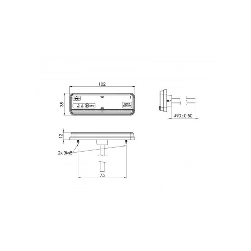 Lampa gabarit LED galbena 102x35 mm 12V/24V IP68 Cod: LD 2435 — imaginea 3