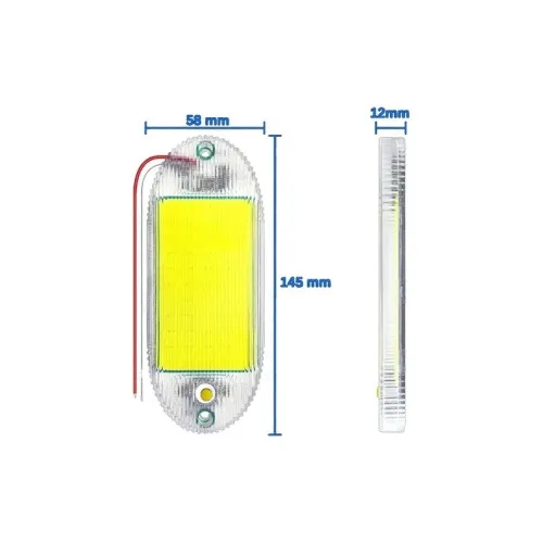 Lampa interior LED COB universala 12V-24V lumina alb rece 6500K camioane barci rulote — imaginea 2