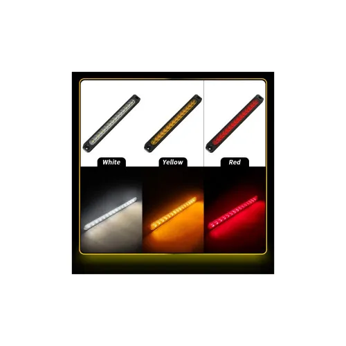 Lampa laterala LED alba cu 3 functii lumina continua flash semnalizare dinamica 12-24V — imaginea 2