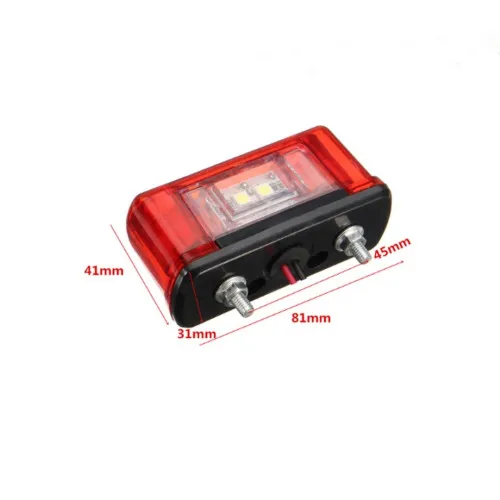 Lampa LED placuta numar universala alb rosu 12V-24V remorca rulota camion — imaginea 4