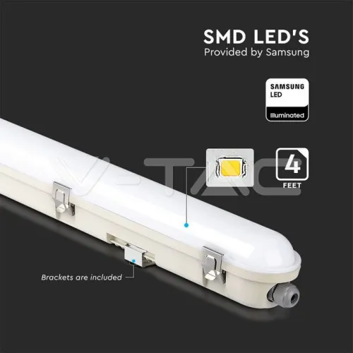Lampa LED Rezistenta la Apa Seria M 1200mm 36W 4000K Milky Cover SS Clip 120 lm/W — imaginea 4