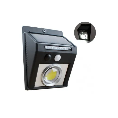 Lampa LED solara 6W 600lm cu senzor de miscare 3m si panou solar integrat — imaginea 3