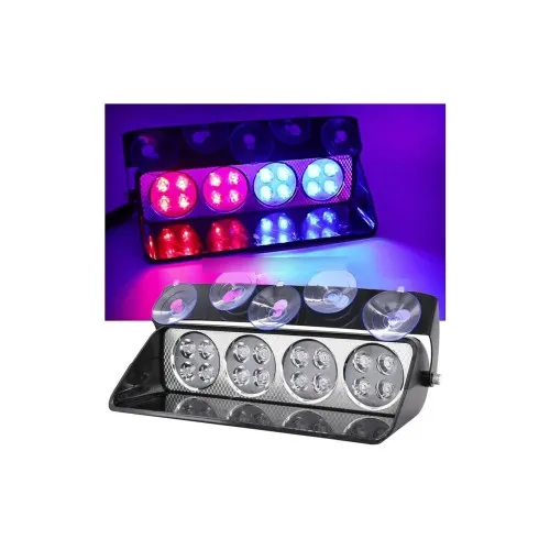 Lampa LED stroboscopica parbriz 12V cu ventuze diverse culori — imaginea 4