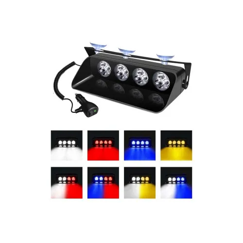 Lampa LED stroboscopica parbriz 12V cu ventuze diverse culori