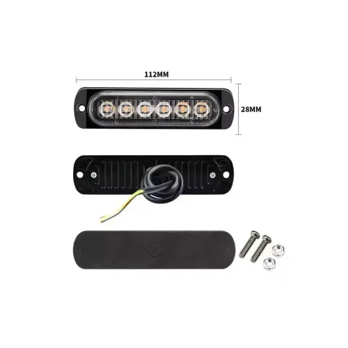 Lampa LED stroboscopica profesionala 6 LED-uri 12V-24V multiple moduri diverse culori — imaginea 3