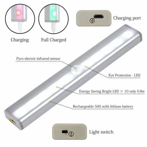 Lampa magnetica cu senzor de miscare si baterie reincarcabila — imaginea 2