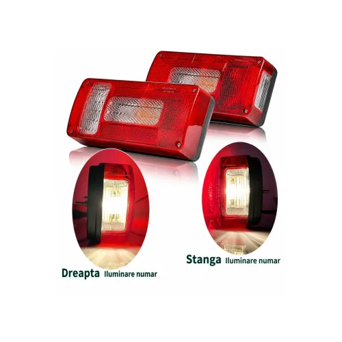 Lampa spate remorca 12V cu becuri stop, semnalizare, pozitie, numar, ceata sau mers inapoi — imaginea 6