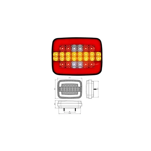 Lampa stop auto LED cu semnalizare dinamica 4 functii 24V 125x95x35 mm — imaginea 4