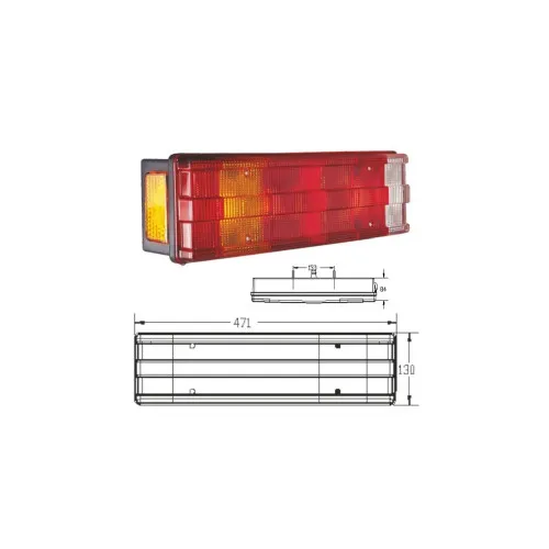 Lampa stop auto pentru camion remorca cu bec si cablaj 5 functii — imaginea 3