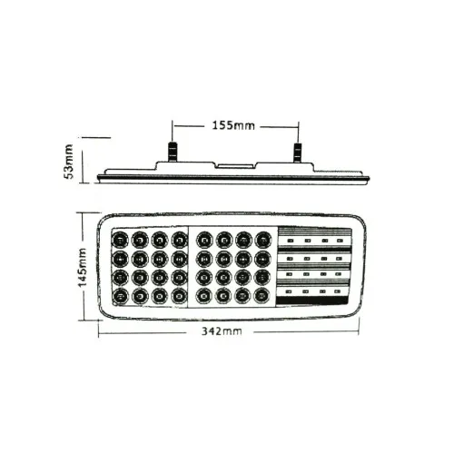 Lampa stop camion LED SMD dreapta 24V 342x145x53 mm IP66 — imaginea 3