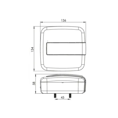 Lampa stop patrata LED SMD 12V cu semnalizare dinamica marsarier ceata 136x134x58 mm — imaginea 3