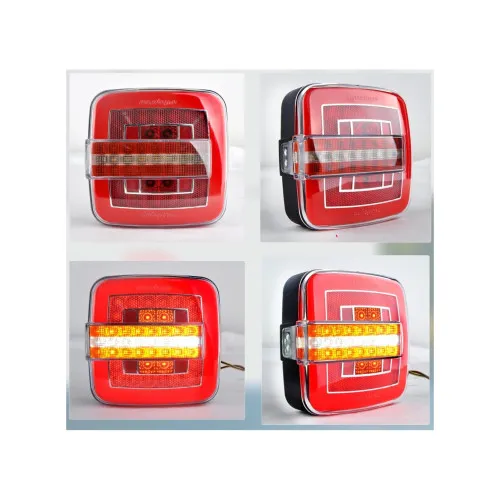 Lampa stop patrata LED SMD 24V cu semnalizare dinamica marsarier ceata 136x134x58 mm — imaginea 2