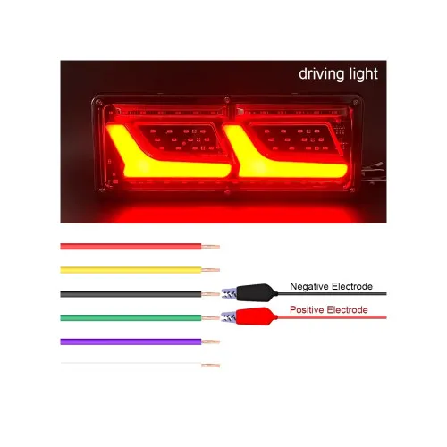 Lampi LED 5 functii 12V-24V cu semnalizare dinamica Neon Effect 32x13 cm duba camion remorca — imaginea 4