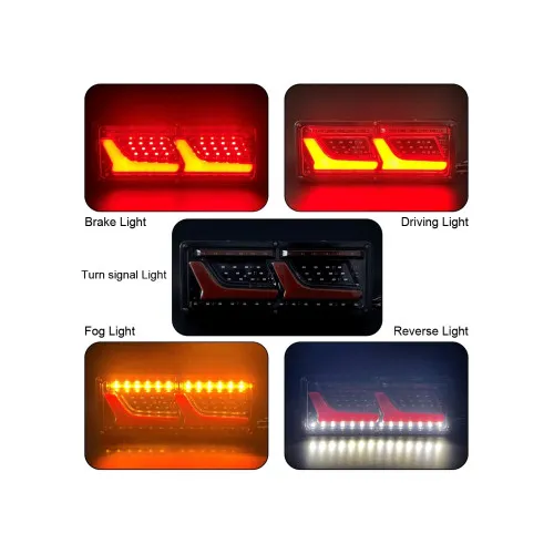Lampi LED 5 functii 12V-24V cu semnalizare dinamica Neon Effect 32x13 cm duba camion remorca — imaginea 3