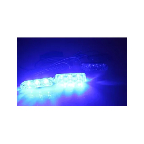 Lampi LED stroboscopice profesionale 4 module 16 LED 12V-24V lumina albastra — imaginea 5