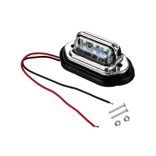 Lampi numar LED universale cromate 12V-24V alb rece