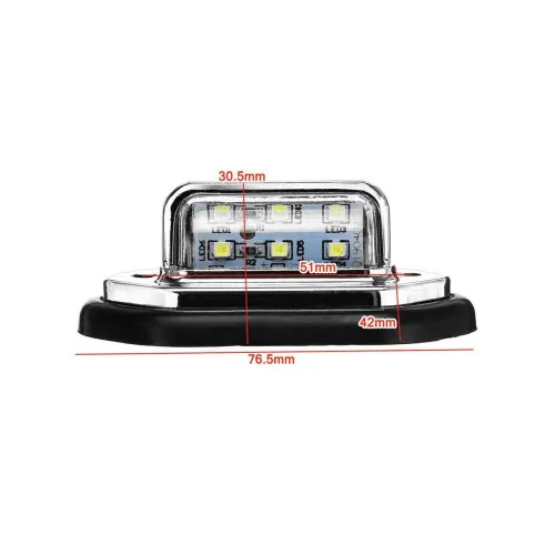 Lampi numar LED universale cromate 12V-24V alb rece — imaginea 3