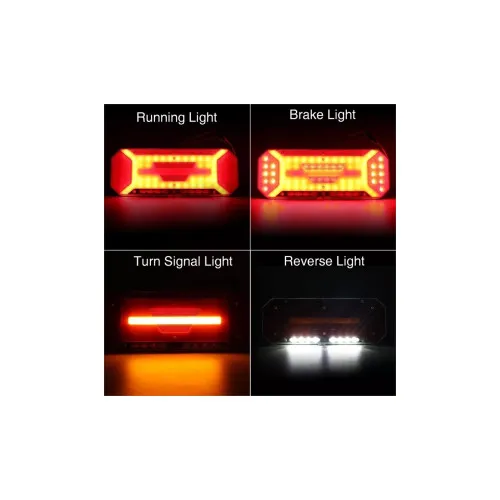 Lampi stop LED stanga dreapta cu efect neon si semnalizare dinamica 5 functii 12V/24V 345x130 mm — imaginea 7