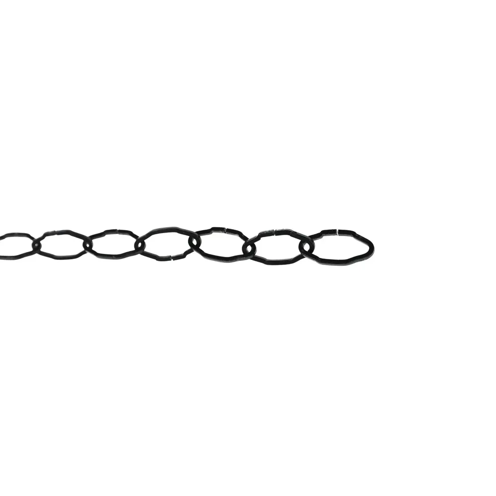 Lant din otel, uz casnic, cu za rectangulara, negru, 2.2mm