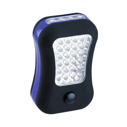 Lanterna de lucru, 24+4 LED-uri, negru-albastru, 95mm, cu magnet, baterii incluse
