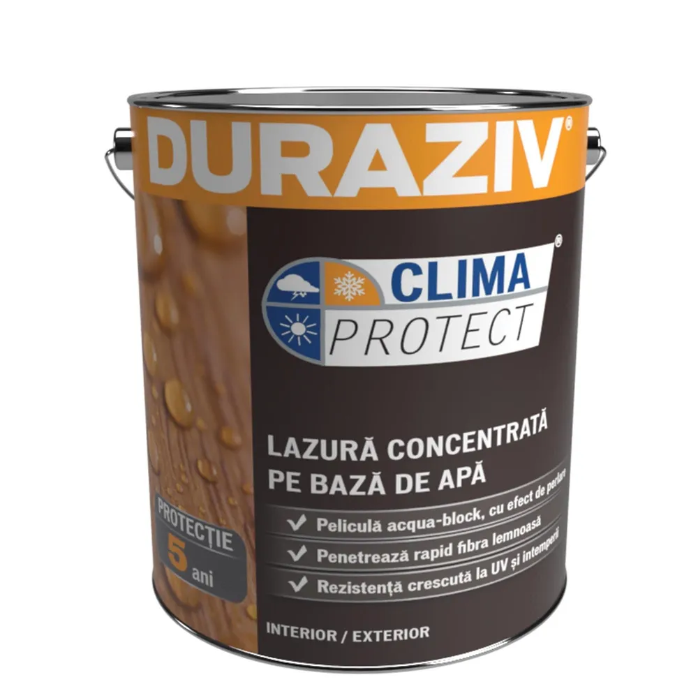 Lazura lemn Duraziv, pe baza de apa, exterior, wenge, 2.5 L
