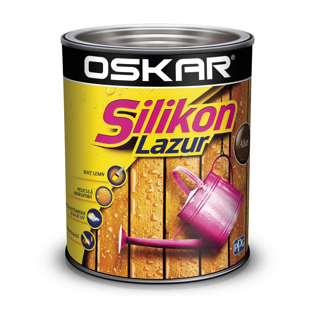 Lazura pentru lemn, Oskar Silikon Lazur, alun, interior / exterior, 0.75 L