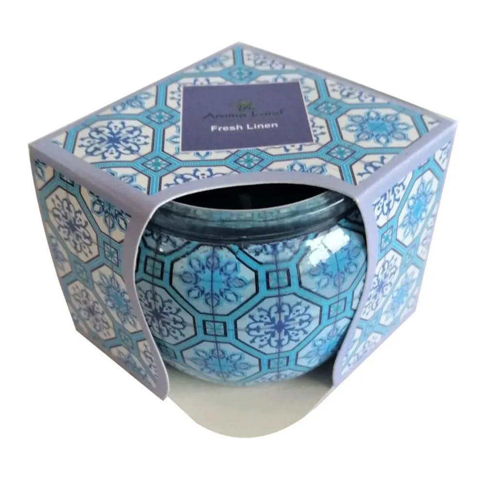 Lumanare parfumata in pahar decorativ, Aroma Land, bumbac, timp de ardere 20 ore