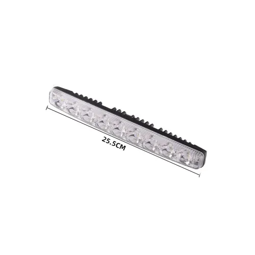 Lumini de zi DRL COB P9S 12V 25.5 cm lumina alba set 2 bucati — imaginea 2