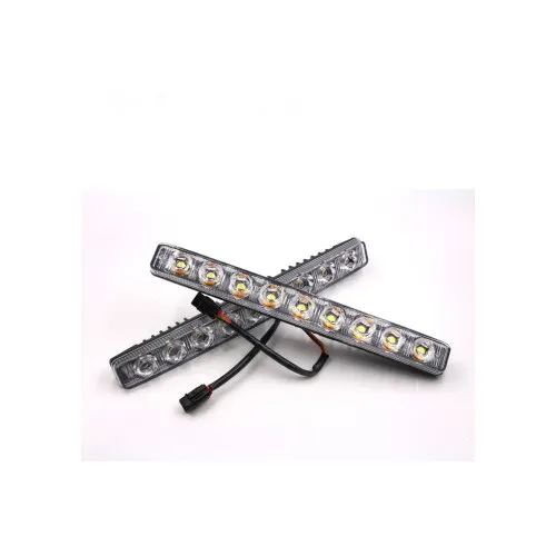 Lumini de zi DRL COB P9S 12V 25.5 cm lumina alba set 2 bucati