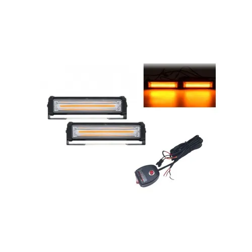 Lumini LED stroboscopice 2x18W 12V-24V portocalii 12 moduri set 2 bucati
