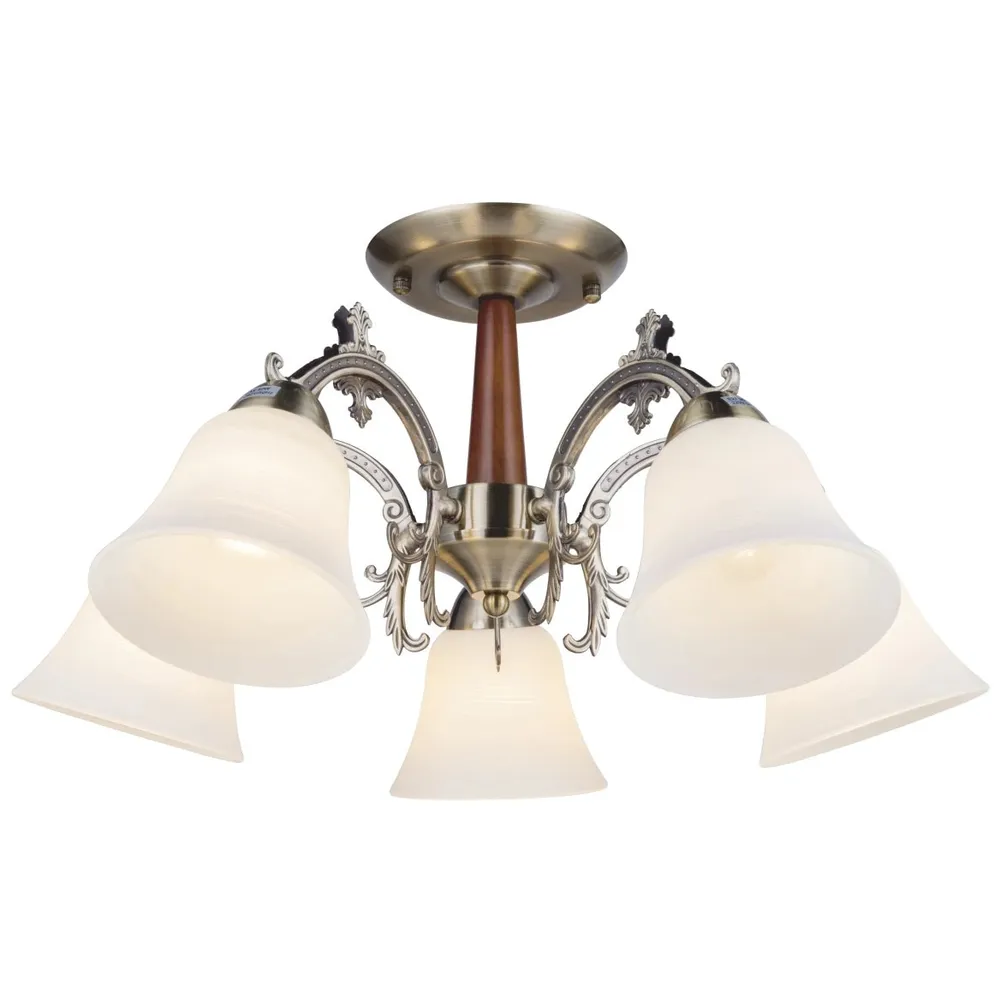 Lustra Anka LY-3233, 5 x E27, bronz + maro + alb, clasic