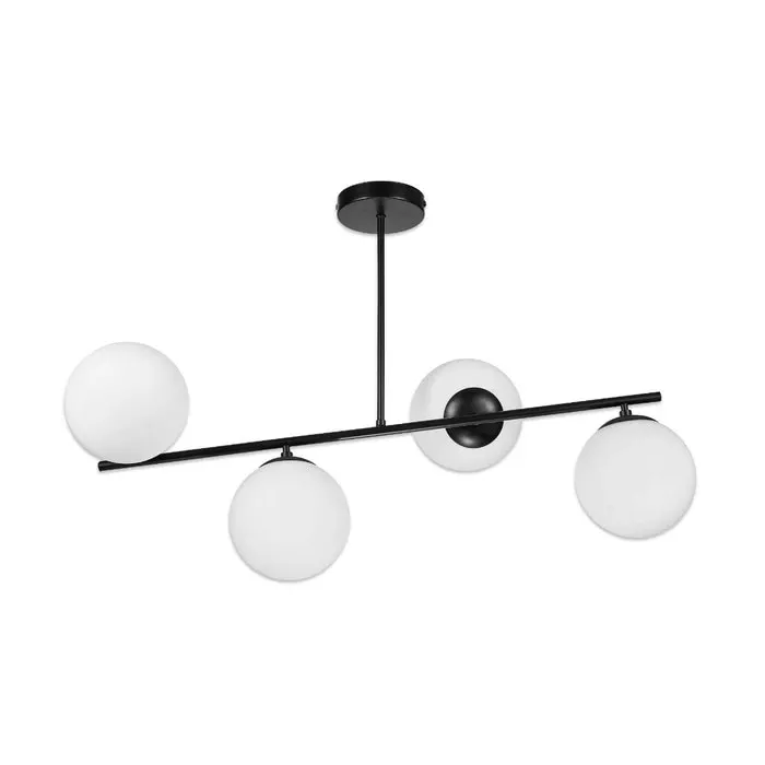 Lustra Nuray KL100068, 4 x E27, negru + alb opal, modern